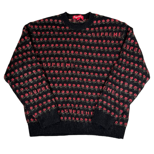 Supreme Flowers Metallic Sweater Black [USED] - S (Used)