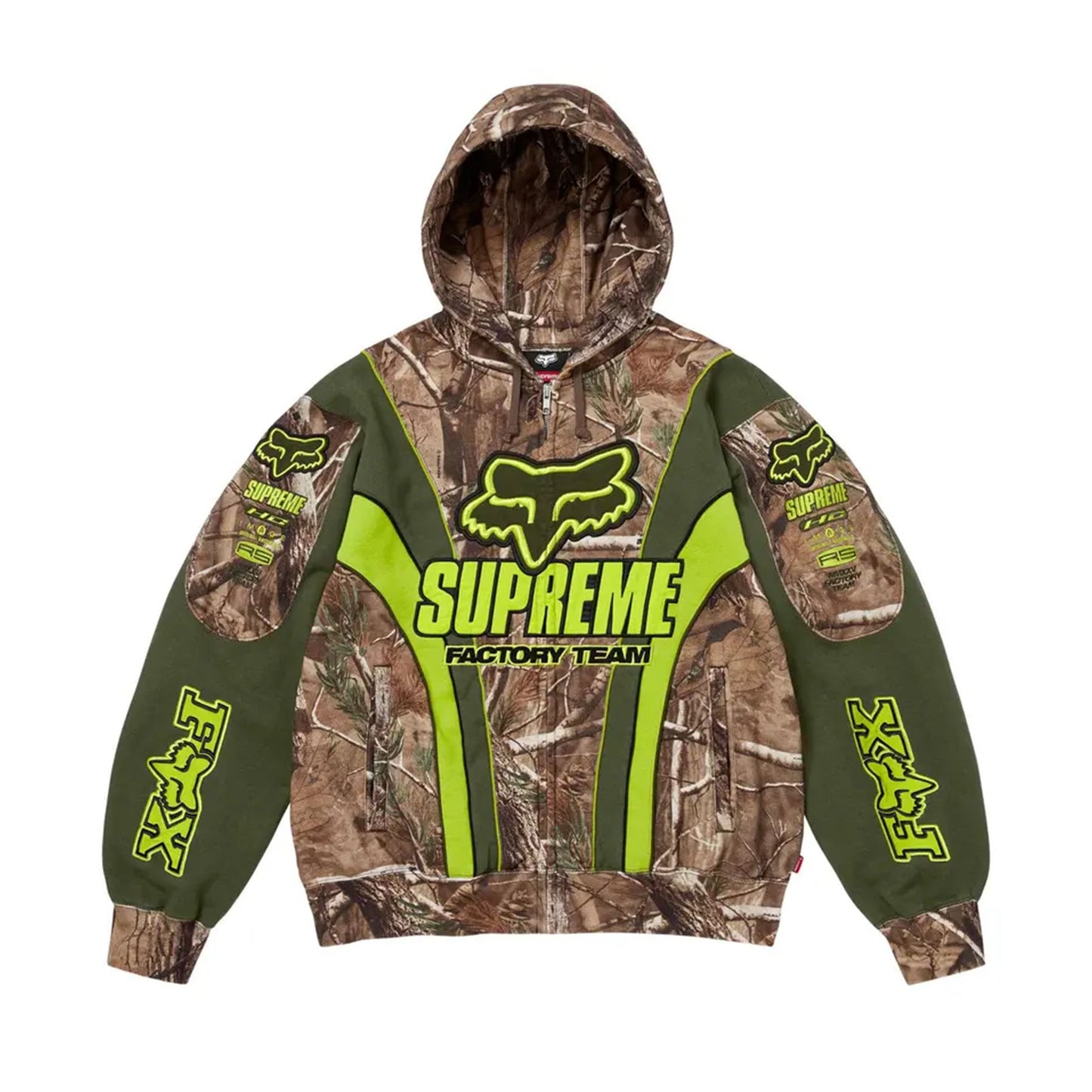 Supreme Fox Racing Zip Up Hooded Sweatshirt Realtree Hardwoods Camo