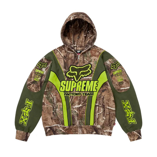 Supreme Fox Racing Zip Up Hooded Sweatshirt Realtree Hardwoods Camo