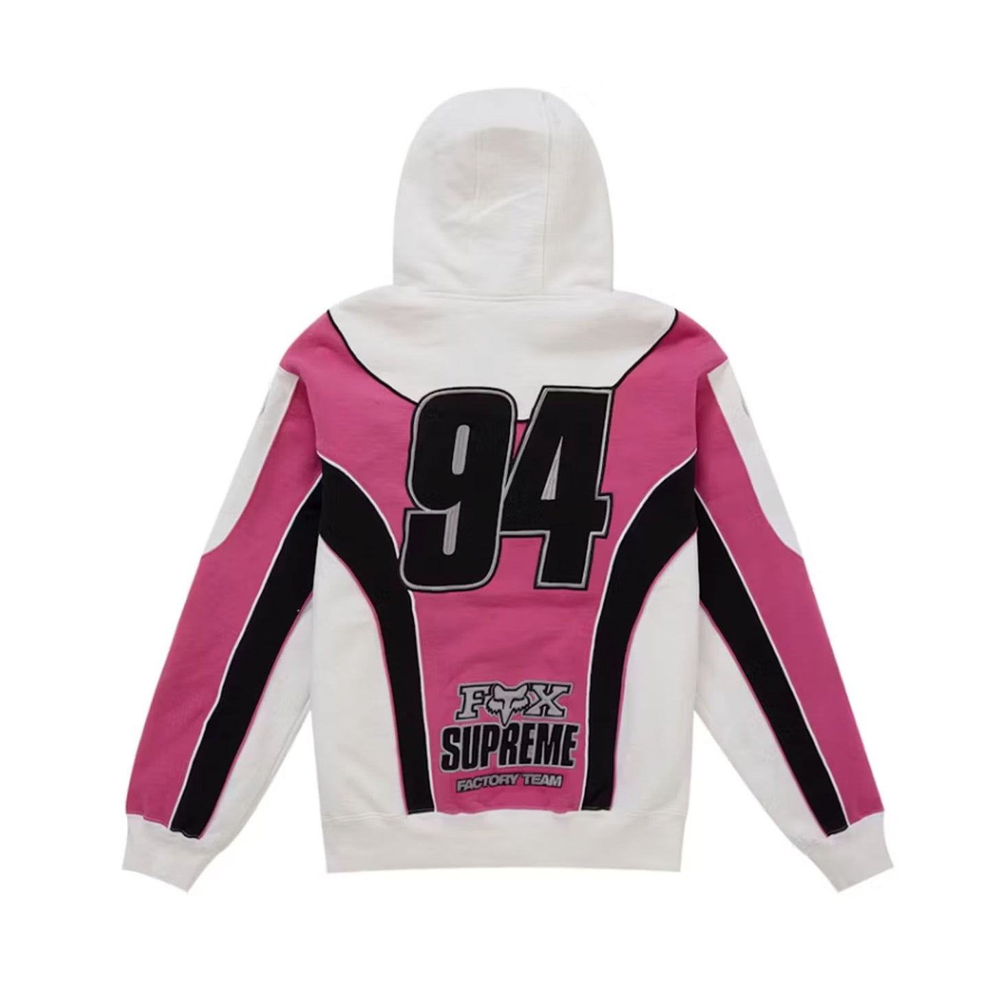 Supreme Fox Racing Zip Up Hooded Sweatshirt White