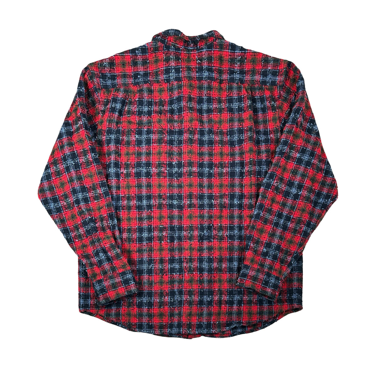 Supreme Frayed Textured Plaid Shirt Red [USED] - M (Used)