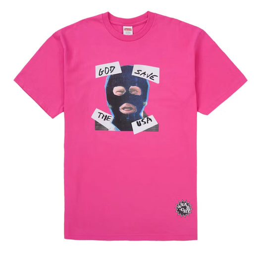 Supreme God Save Us Tee Fuchsia