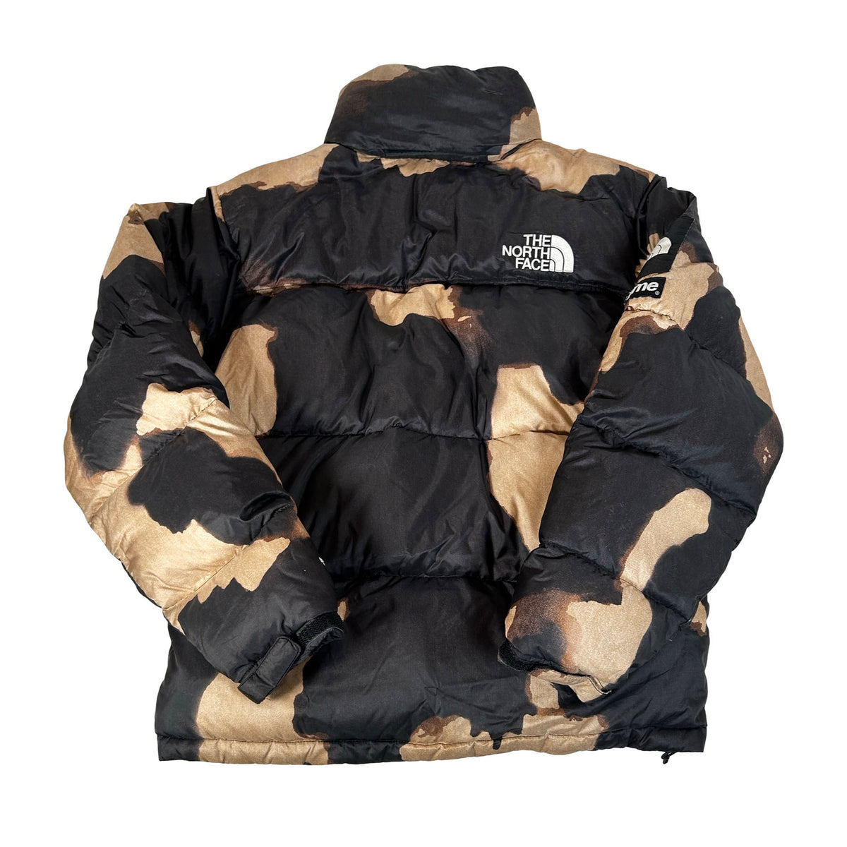 Supreme The North Face Bleached Denim Print Nuptse Jacket Black [USED] - M (Used2)