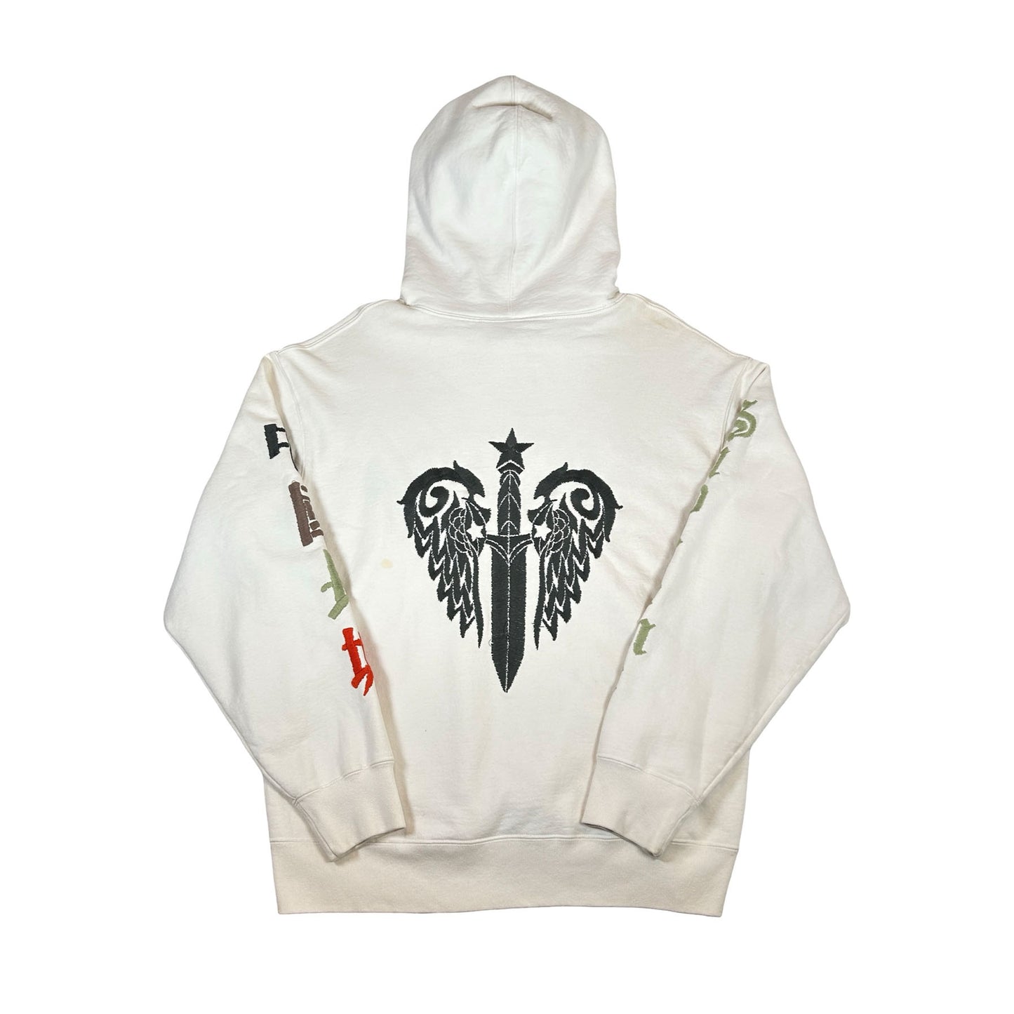 Supreme Great China Wall Sword Hooded Sweatshirt White [USED] - L (Used)