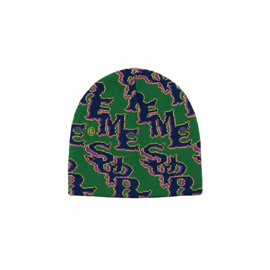 Supreme Slanted Gothic Outline Beanie Green
