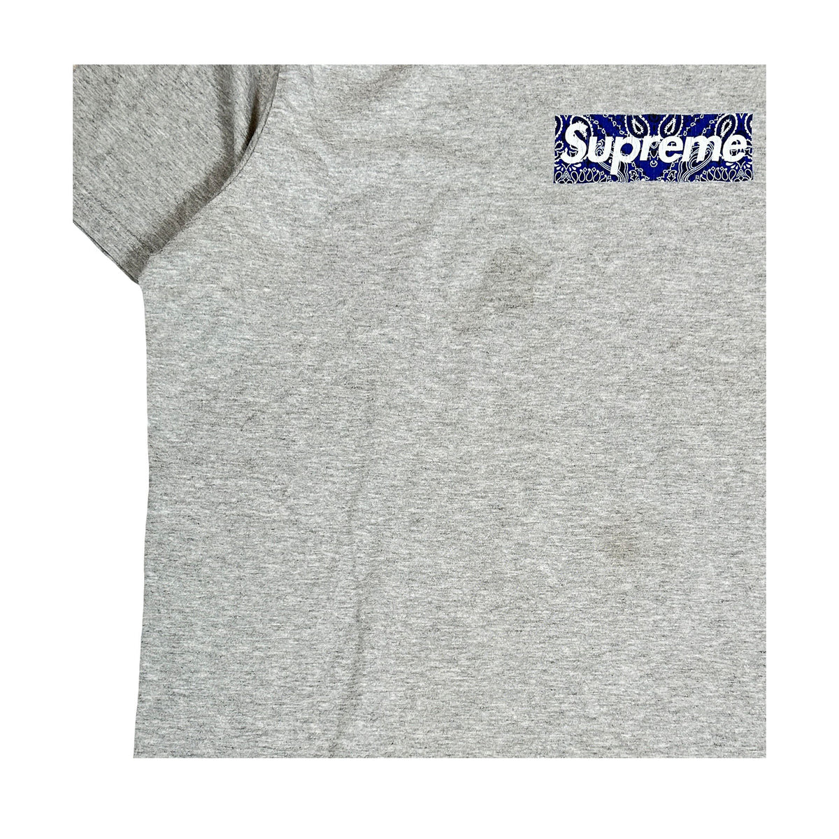 Supreme Bandana Box Logo Tee Heather Grey [USED] - L (Used)