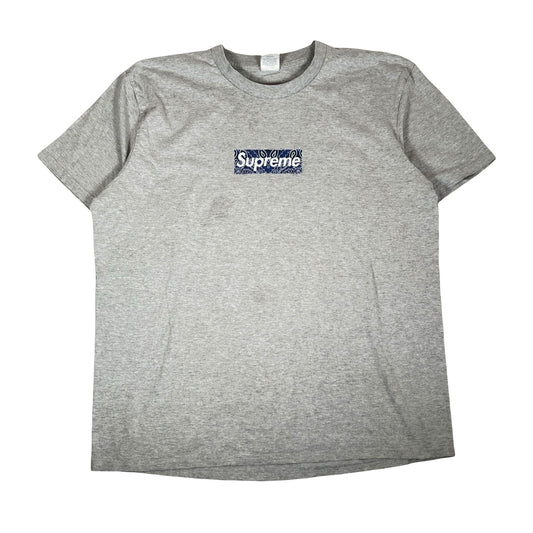 Supreme Bandana Box Logo Tee Heather Grey [USED] - L (Used)
