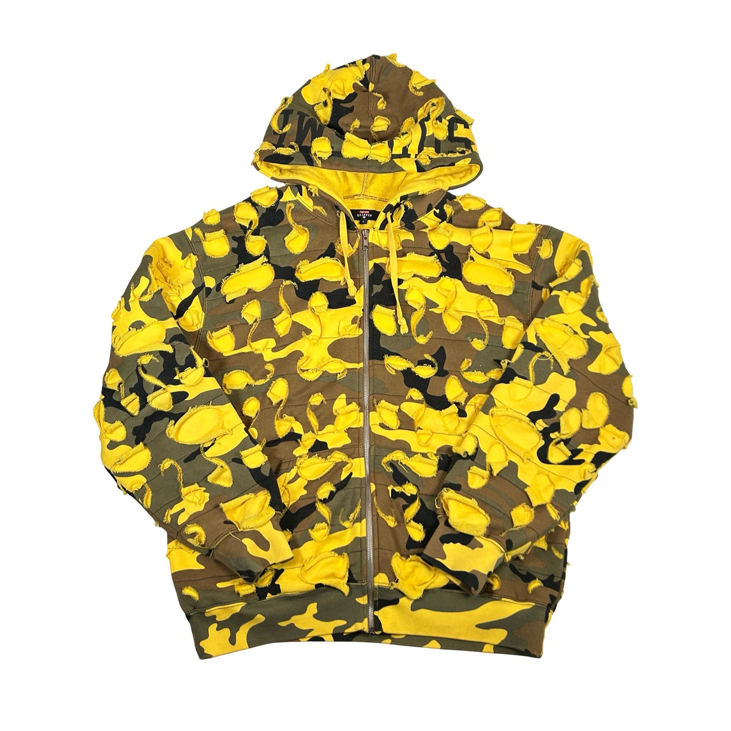 Supreme Griffin Zip Up Hooded Sweatshirt Yellow Camo [USED] - L (Used)