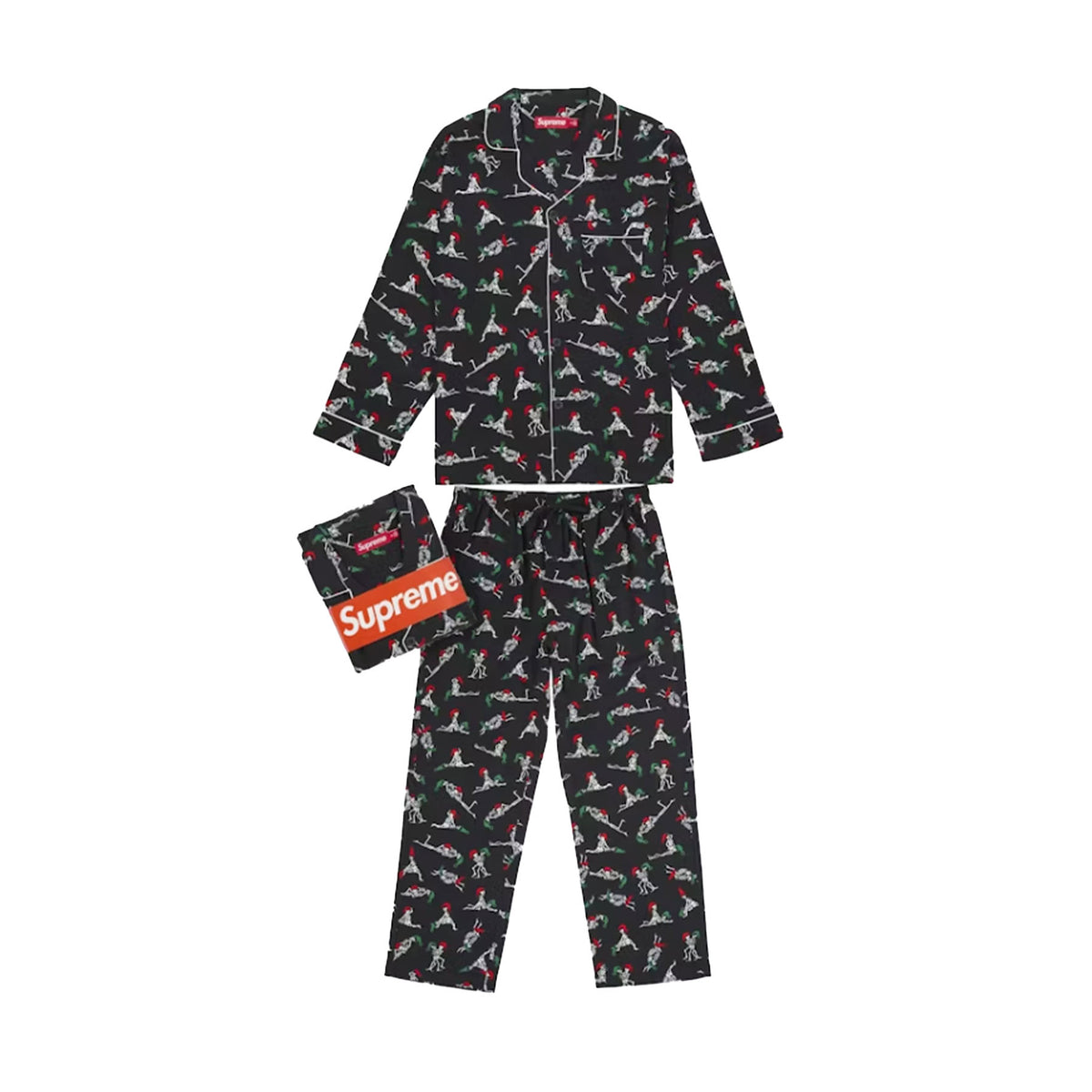 Supreme Hanes Holiday Pajama Set Black