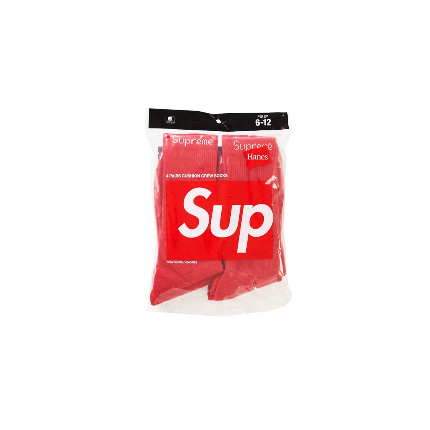Supreme Hanes Socks (4 Pack) Red