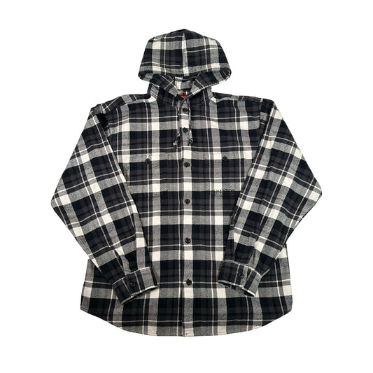 Supreme Hooded Flannel Shirt Black [USED] - S (Used)