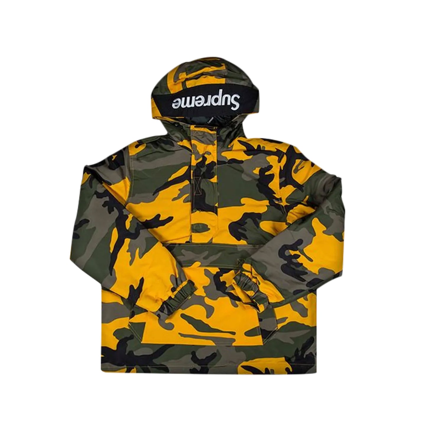 Supreme Hooded Logo Half Zip Pullover Yellow [USED] - M (Used)
