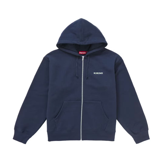 Supreme IDGAF Zip Up Hooded Sweatshirt Navy [USED] - L (Used)
