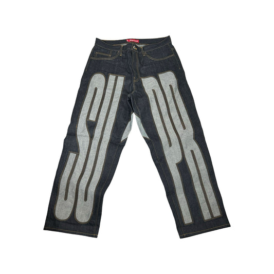 Supreme Inset Spellout Baggy Jean Rigid Indigo [USED] - 32 (Used2)