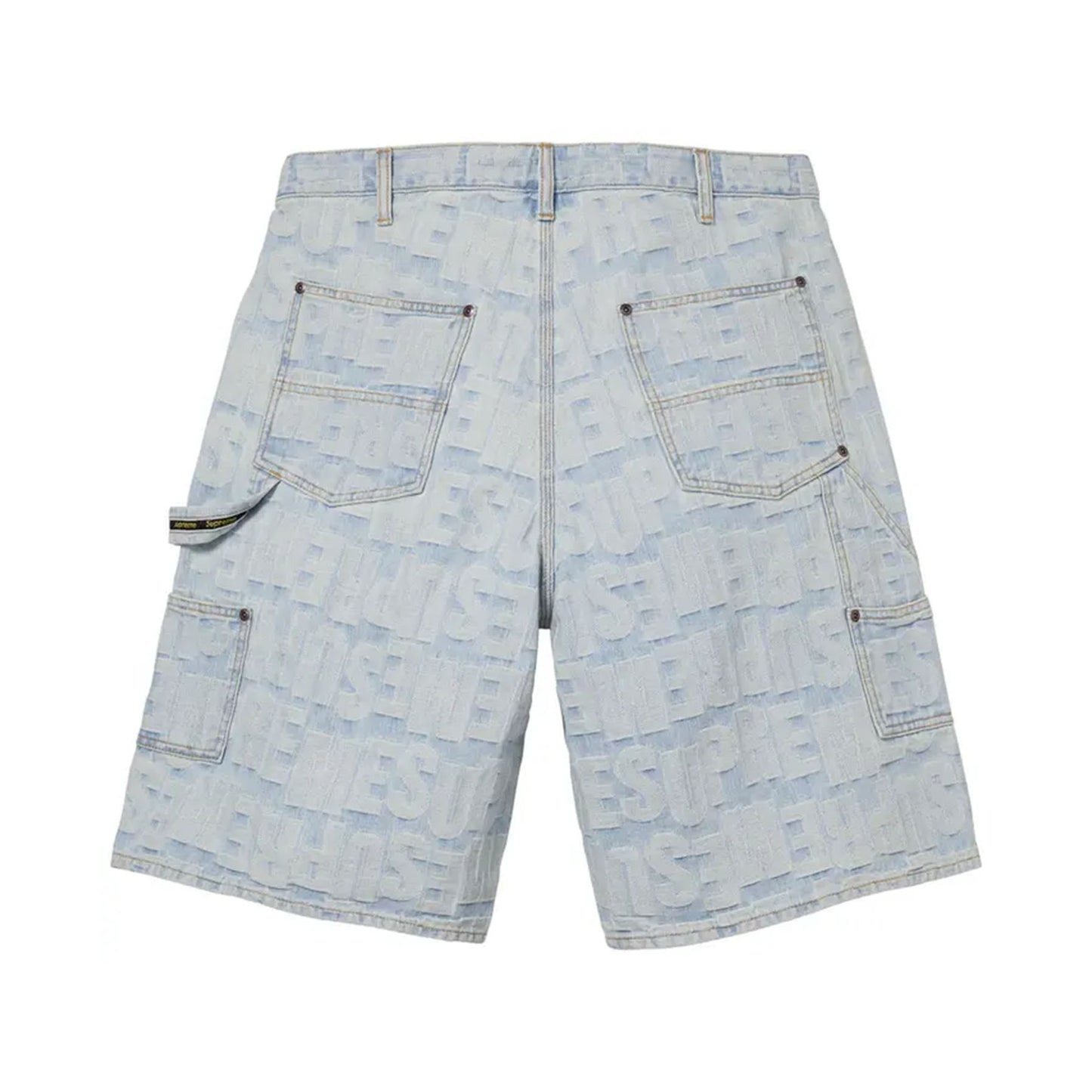 Supreme Repeat Jacquard Double Knee Denim Short Light Washed Indigo