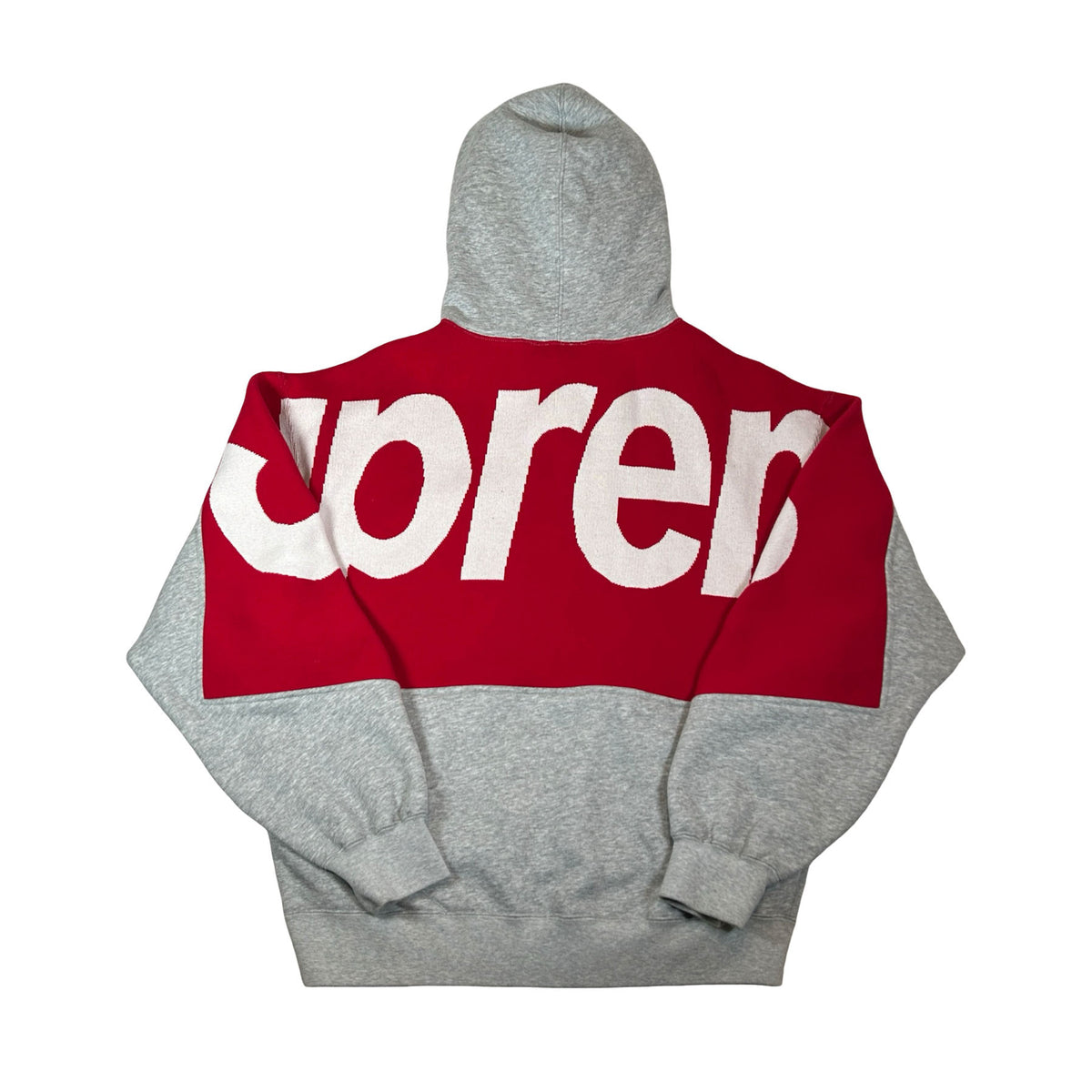 Supreme Big Logo Jacquard Hooded Sweatshirt Heather Grey [USED] - M (Used)
