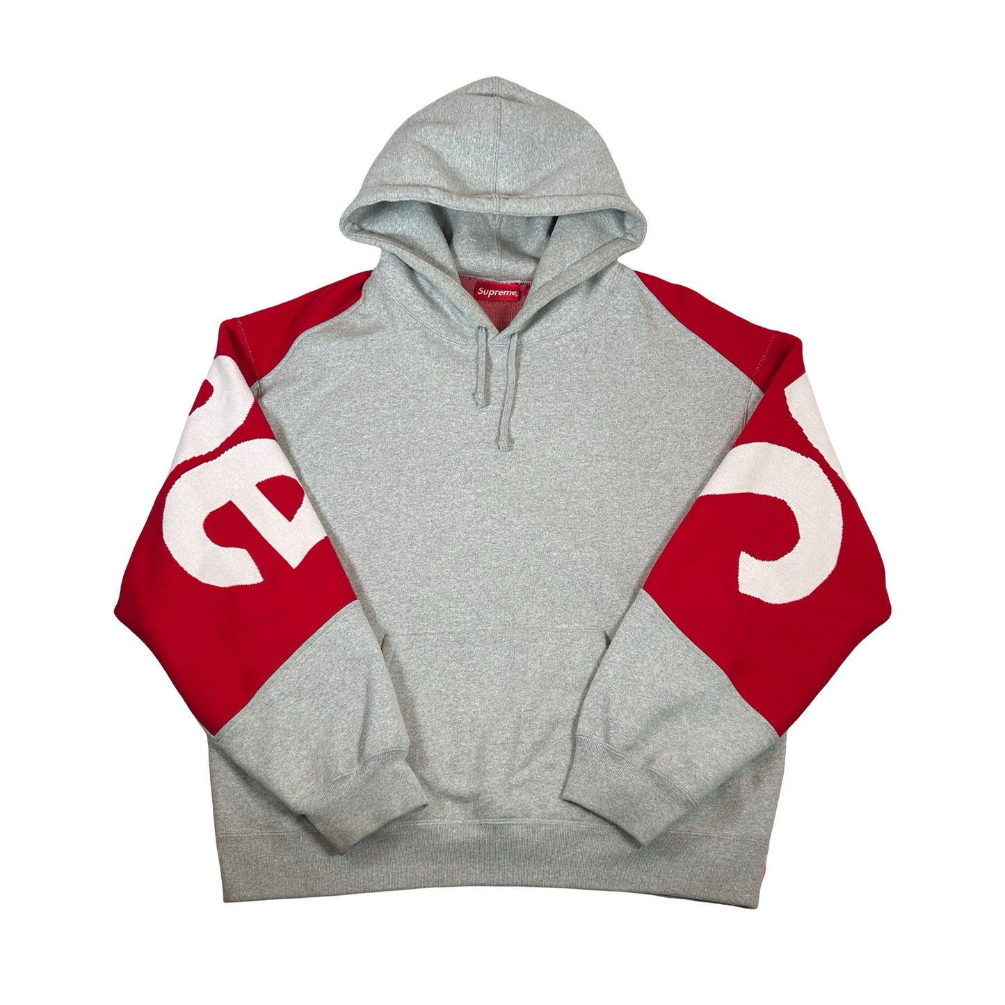 Supreme Big Logo Jacquard Hooded Sweatshirt Heather Grey [USED] - L (Used)
