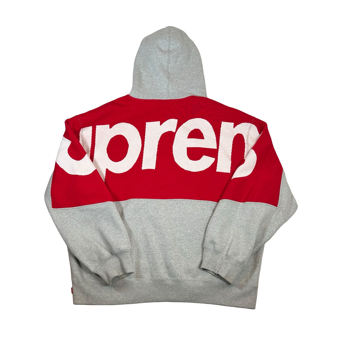 Supreme Big Logo Jacquard Hooded Sweatshirt Heather Grey [USED] - L (Used)