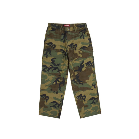 Supreme Jacquard Logos Double Knee Denim Painter Jean Woodland Camo