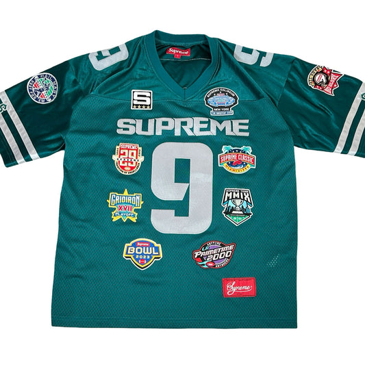 Supreme Championships Embroidered Football Jersey Dark Teal [USED] - S (Used)