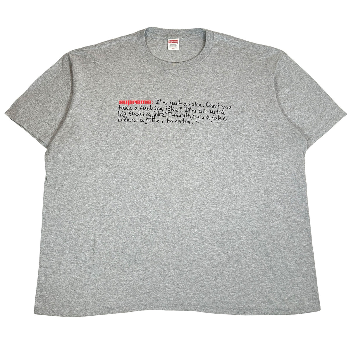 Supreme Joke Tee Heather Grey [USED] - 2XL (Used)
