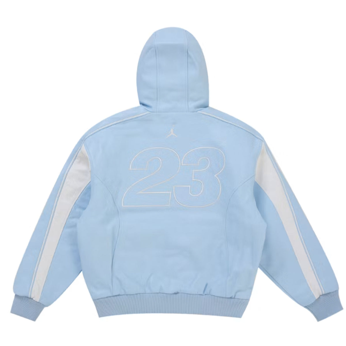 Supreme Jordan Hooded Leather Jacket (SS26) Light Blue