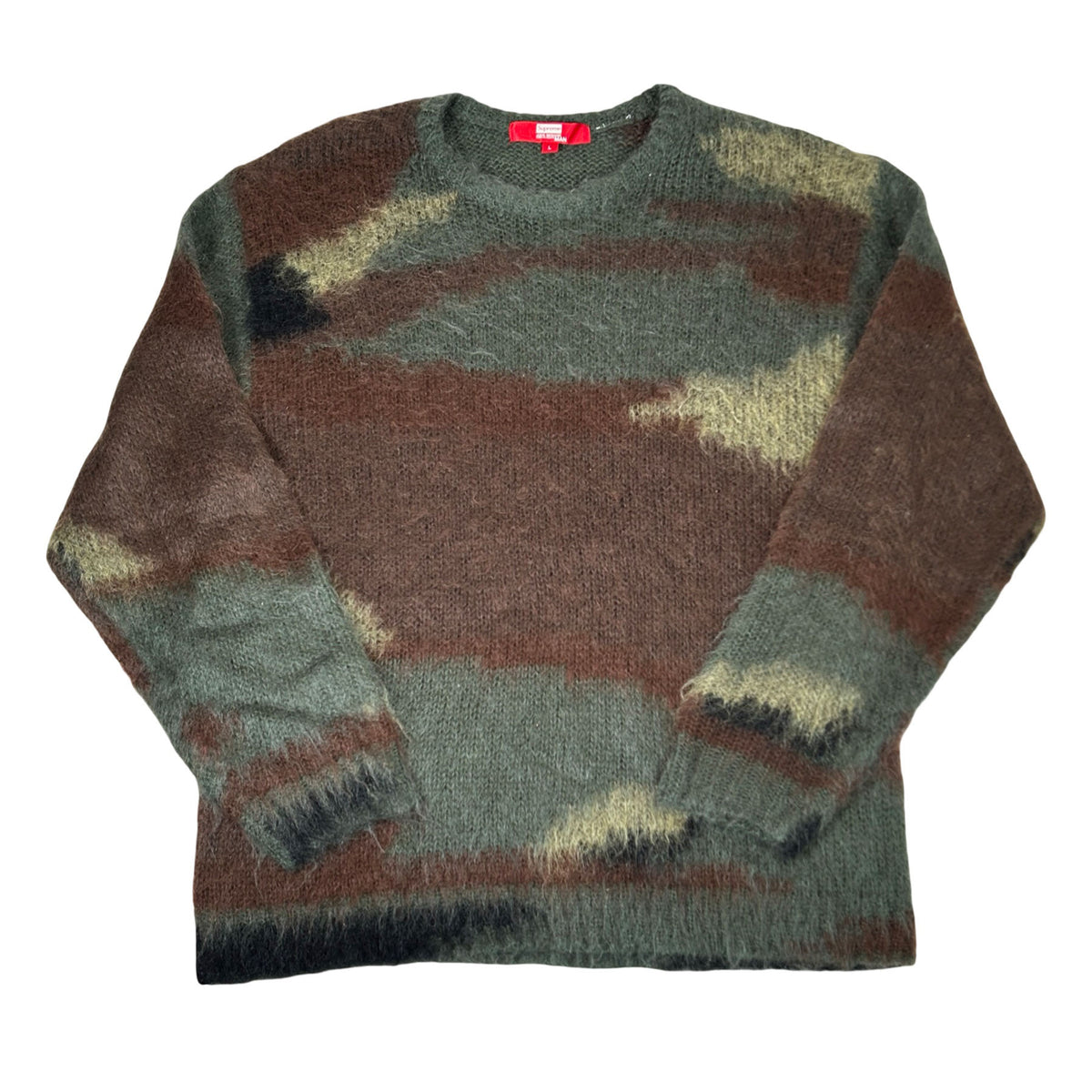 Supreme JUNYA WATANABE CDG MAN Brushed Camo Sweater Olive [USED] - L (Used)