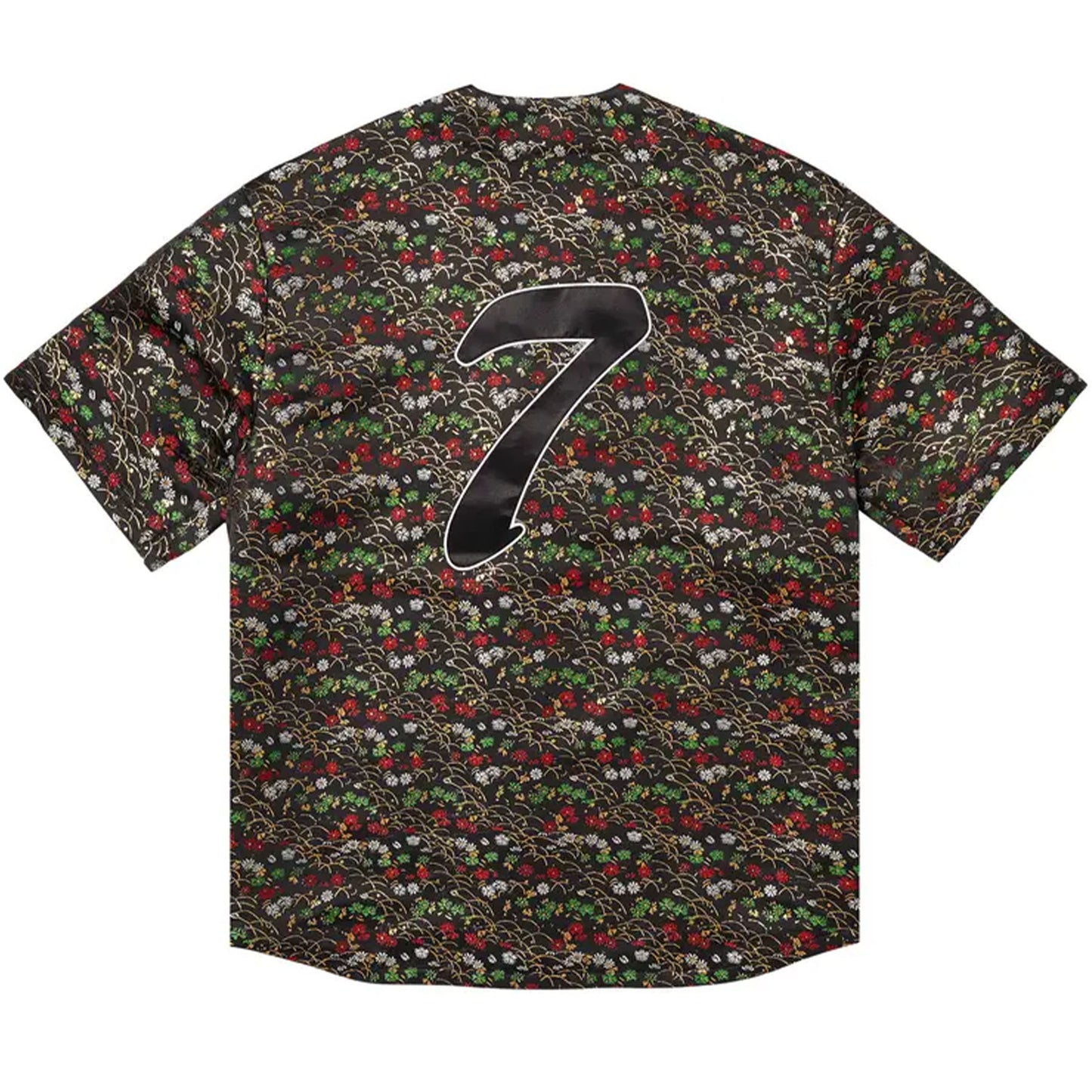 Supreme Floral Jacquard Baseball Jersey Black