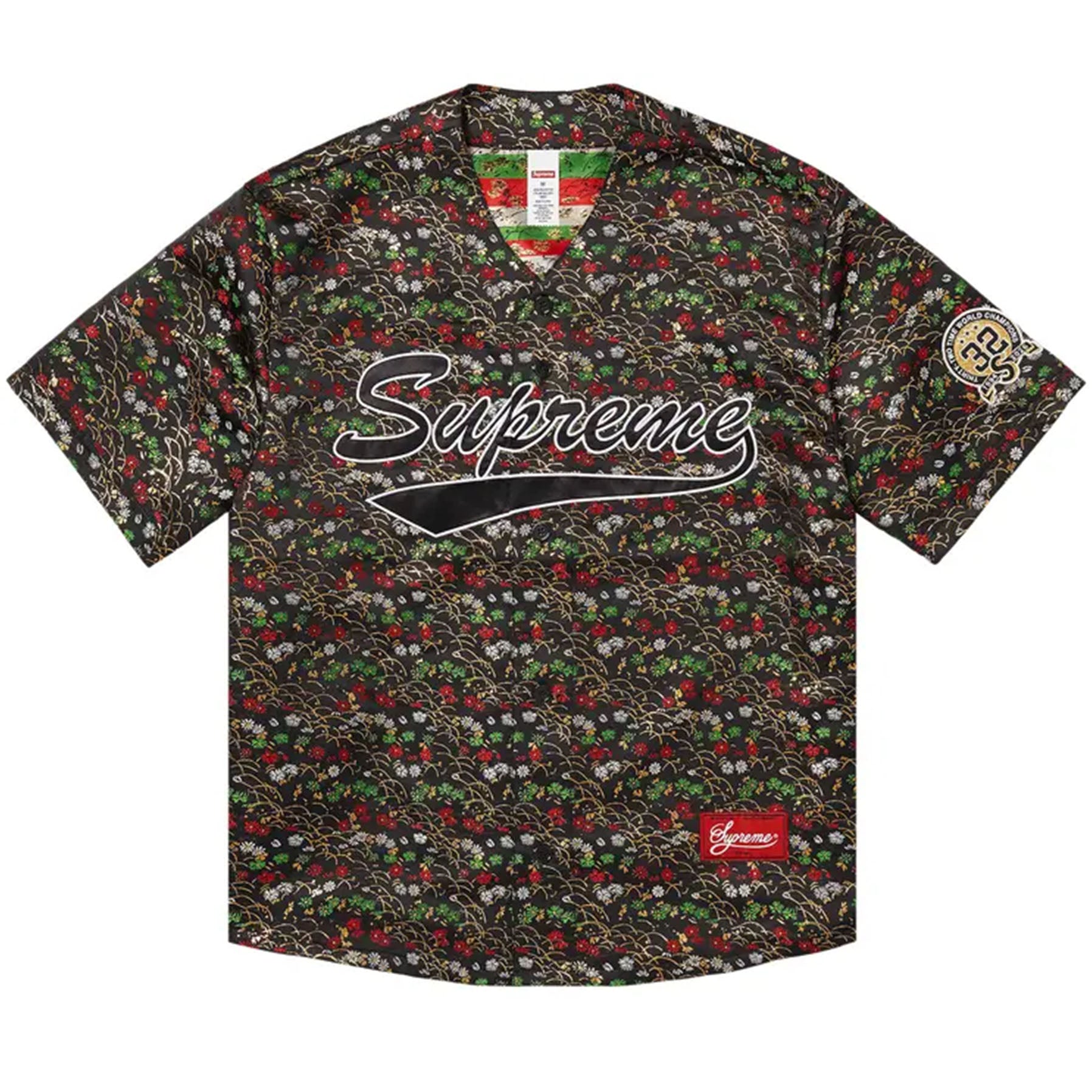 Supreme Floral Jacquard Baseball Jersey Black – DISTRICT ONE NY