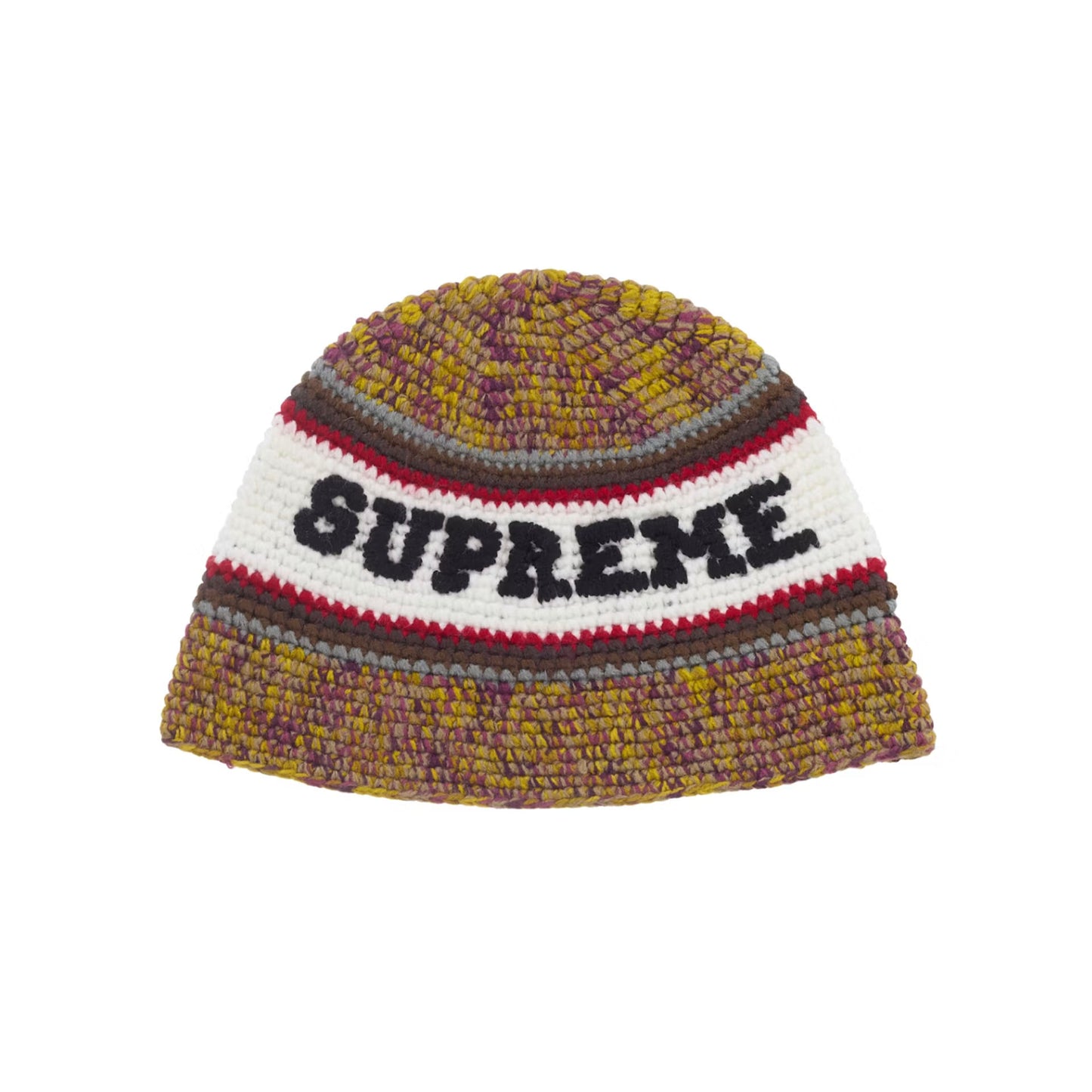 Supreme Knit Logo Crusher Hat (SS26) Yellow