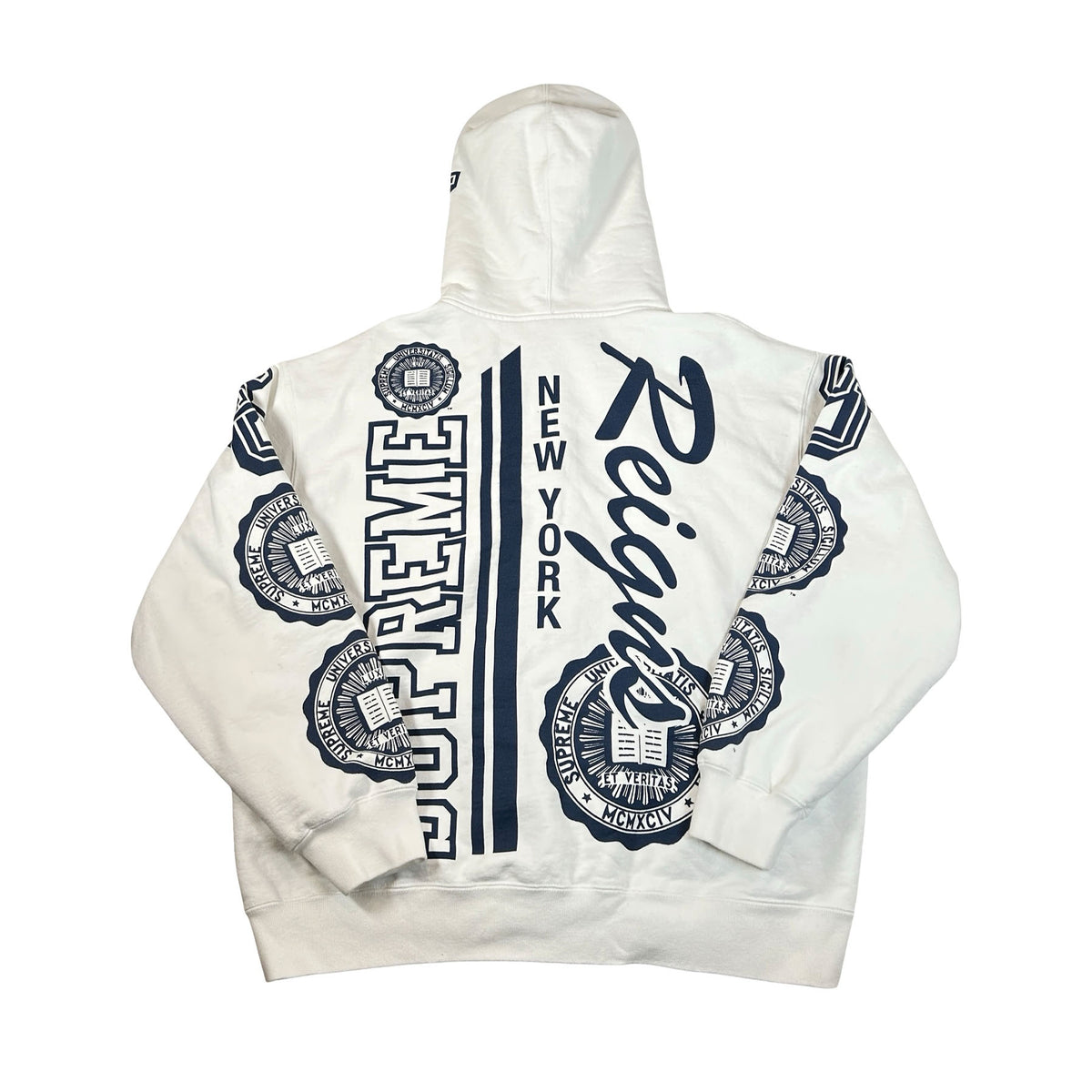 Supreme Knowledge Reigns Zip Up Hooded Sweatshirt White [USED] - L (Used)