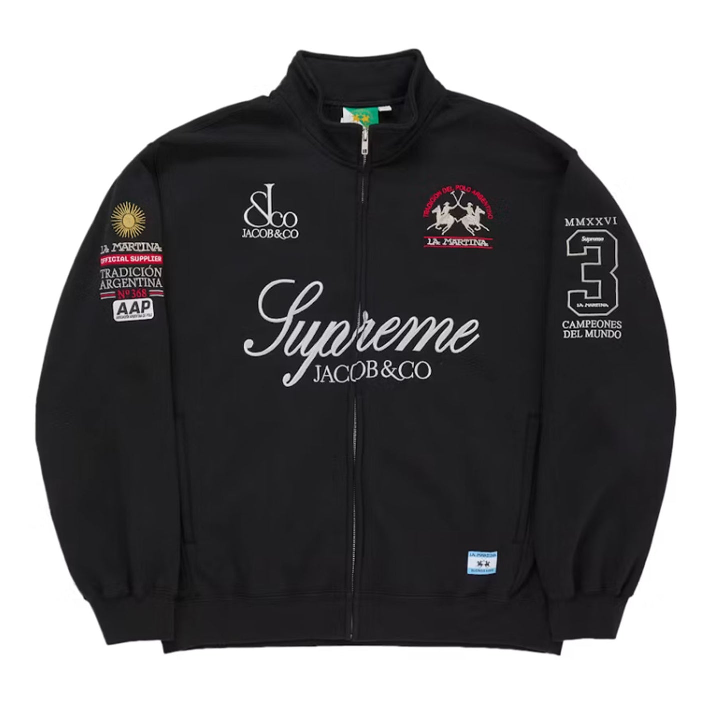 Supreme La Martina Zip Up Sweatshirt Black