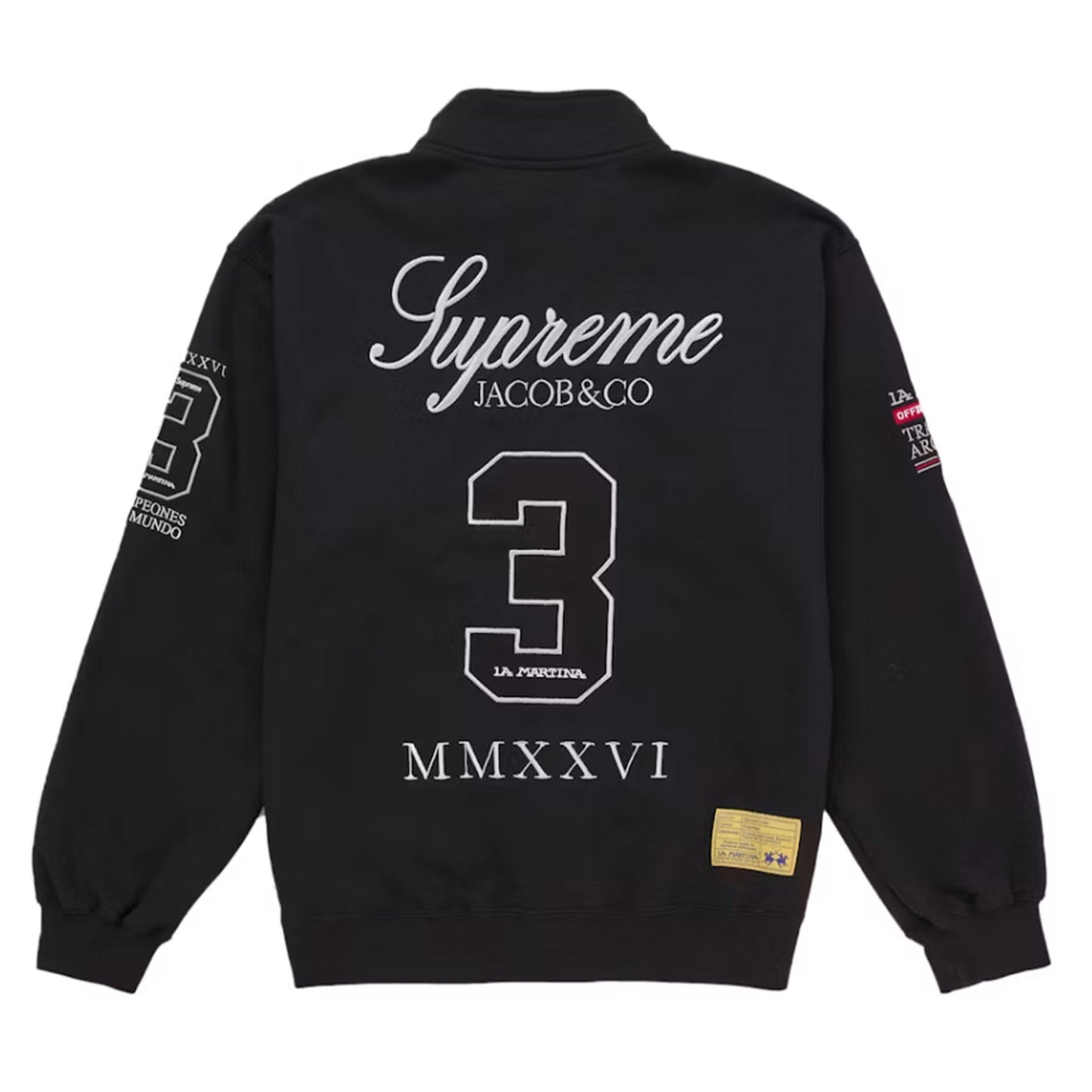 Supreme La Martina Zip Up Sweatshirt Black