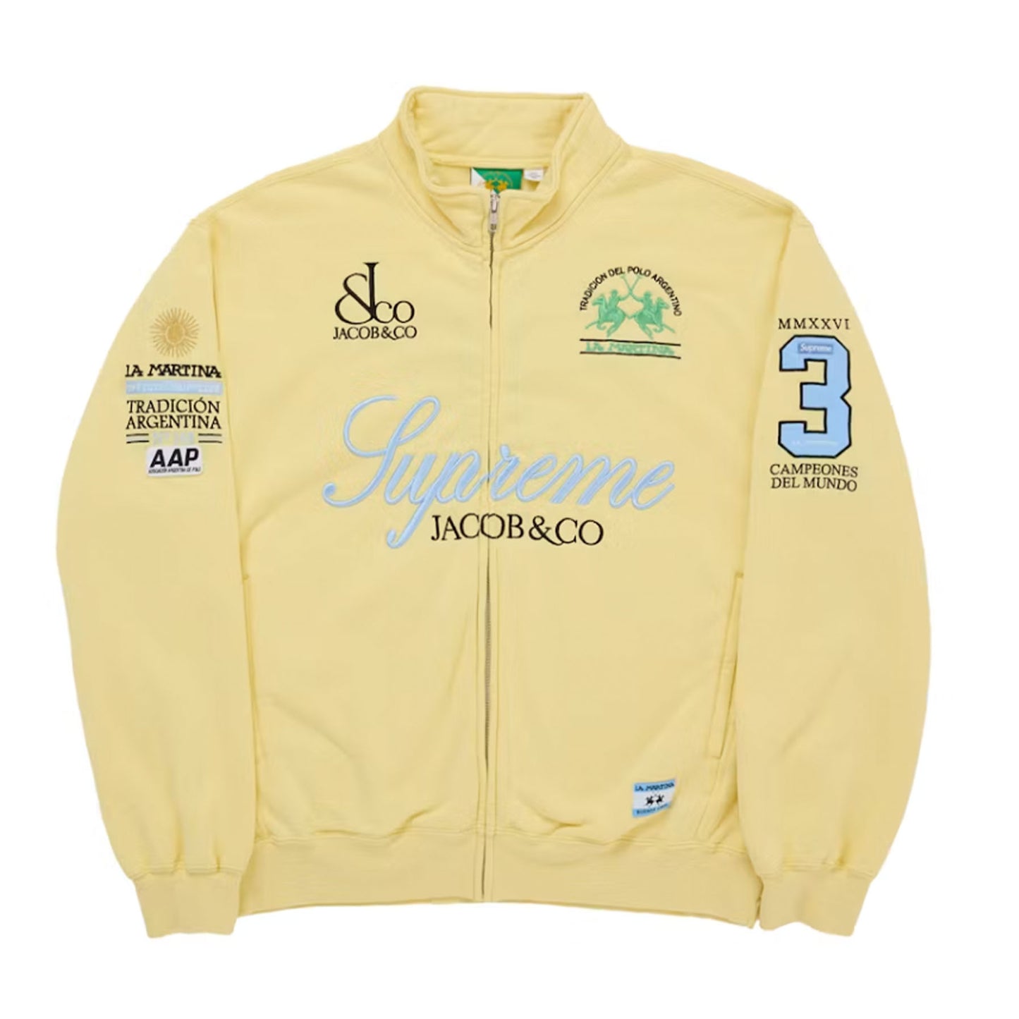 Supreme La Martina Zip Up Sweatshirt Yellow