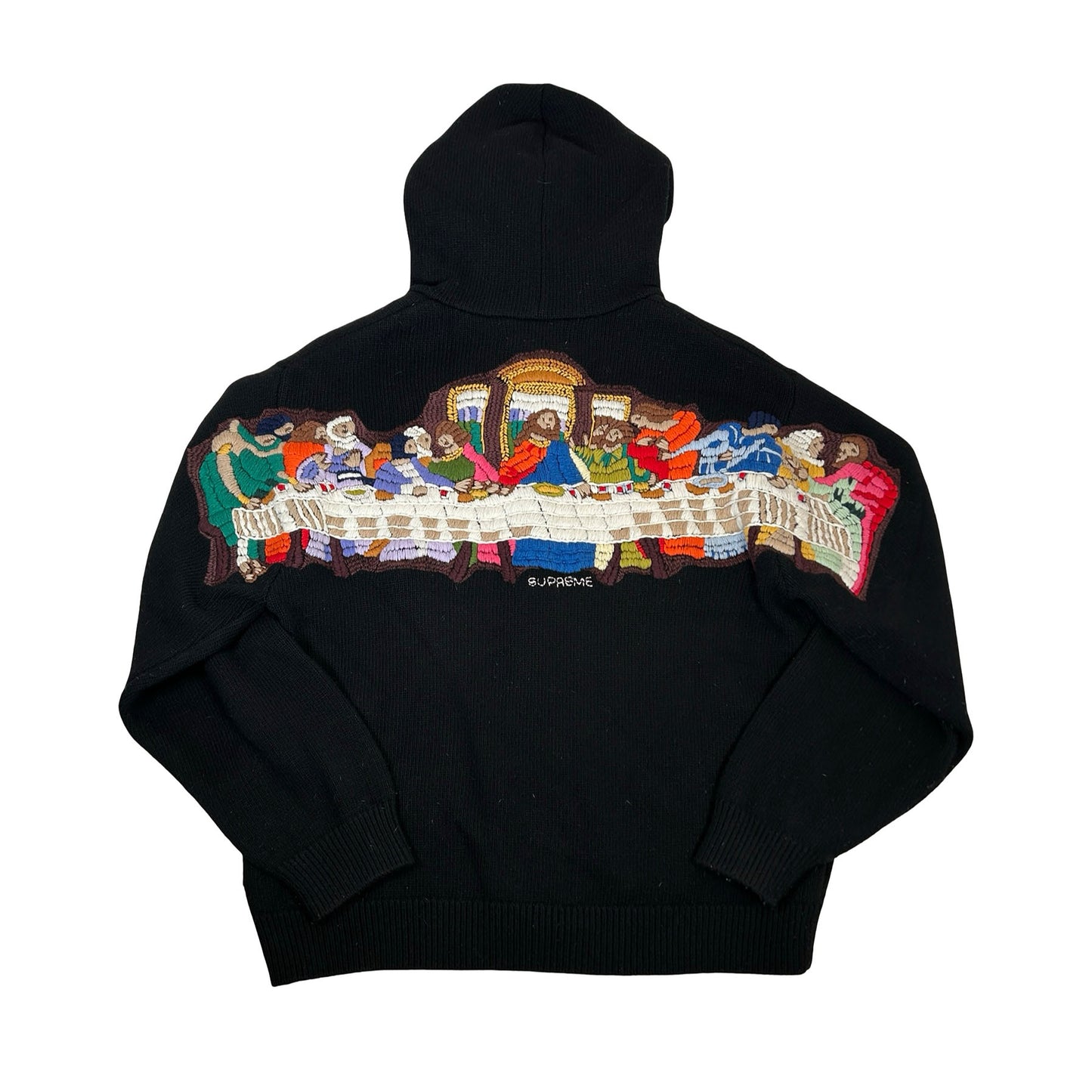 Supreme Last Supper Embroidered Zip Up Hooded Sweater Black [USED] - M (Used)