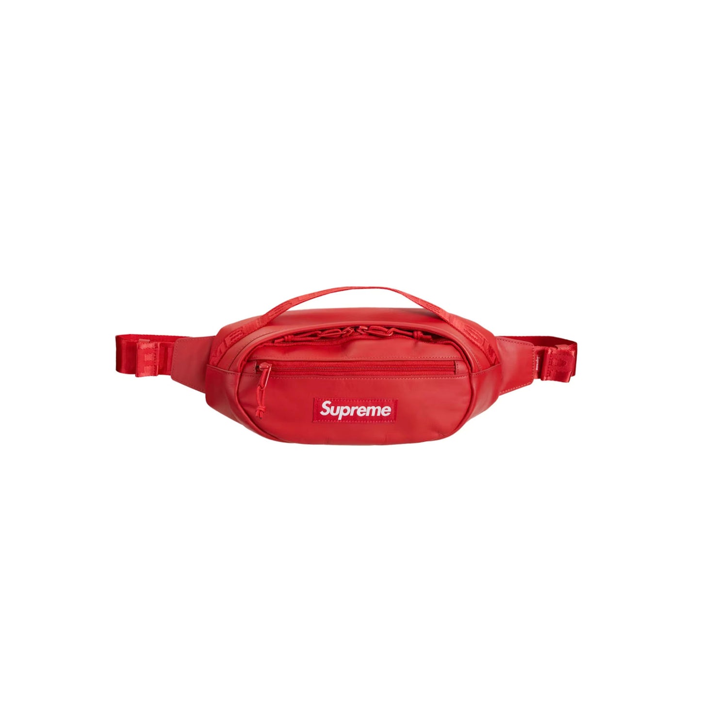 Supreme Leather Waist Bag Red