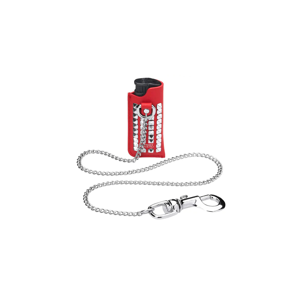 Supreme Studded Leather Lighter Holder Red