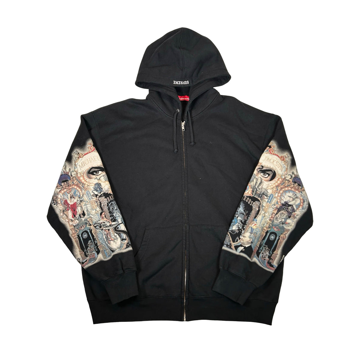 Supreme Michael Jackson Dangerous Zip Up Hooded Sweatshirt Black [USED] - XL (Used)