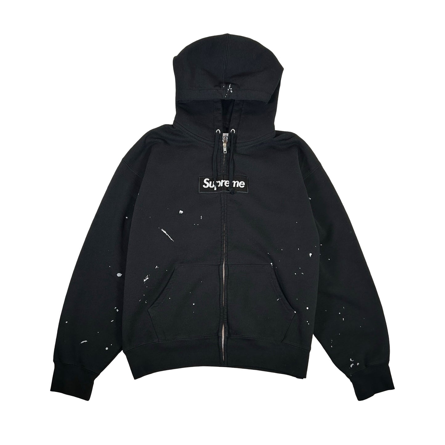Supreme MM6 Maison Margiela Box Logo Zip Up Hooded Sweatshirt Black [USED] - M (Used)