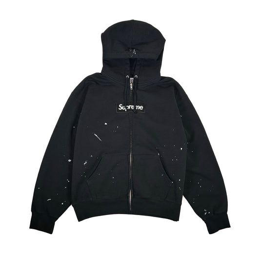 Supreme MM6 Maison Margiela Box Logo Zip Up Hooded Sweatshirt Black [USED] - M (Used)