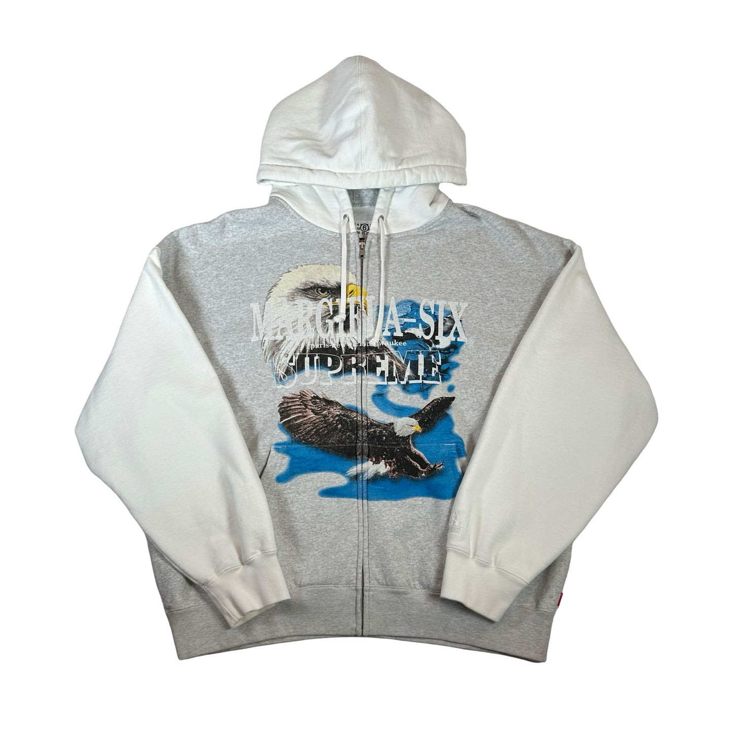 Supreme MM6 Maison Margiela Eagle Zip Up Hooded Sweatshirt White [USED] - L (Used)