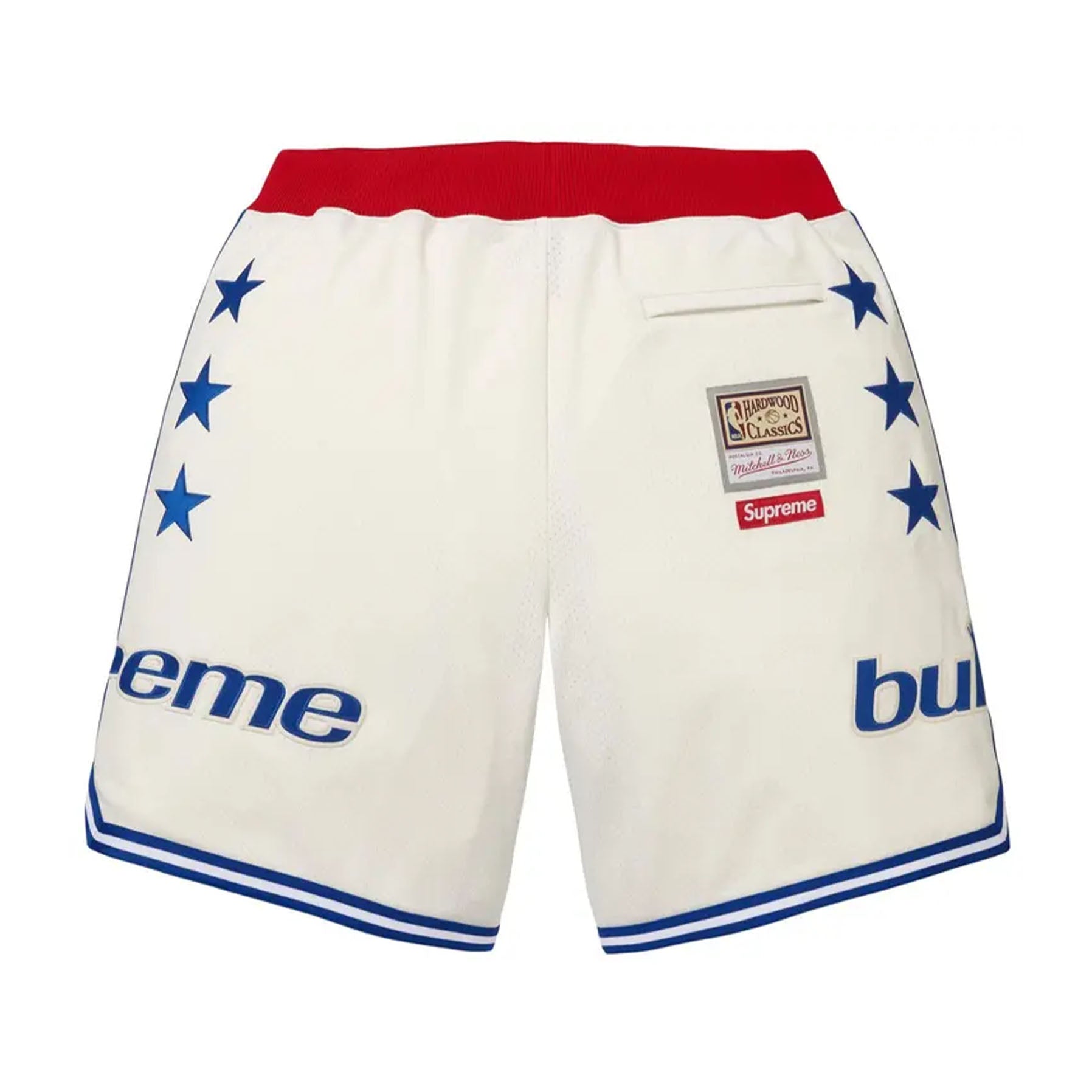 Supreme Mitchell & Ness Teams Basketball Short White – DISTRICT ONE NY