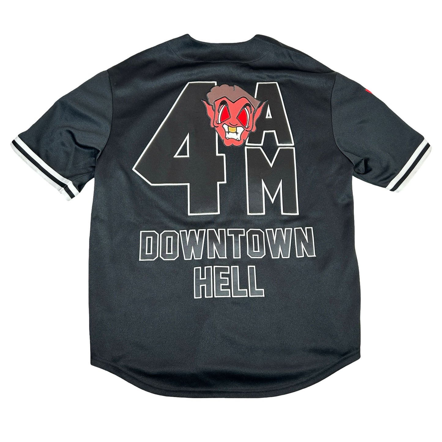 Supreme Mitchell & Ness Downtown Hell Baseball Jersey Black [USED] - M (Used)