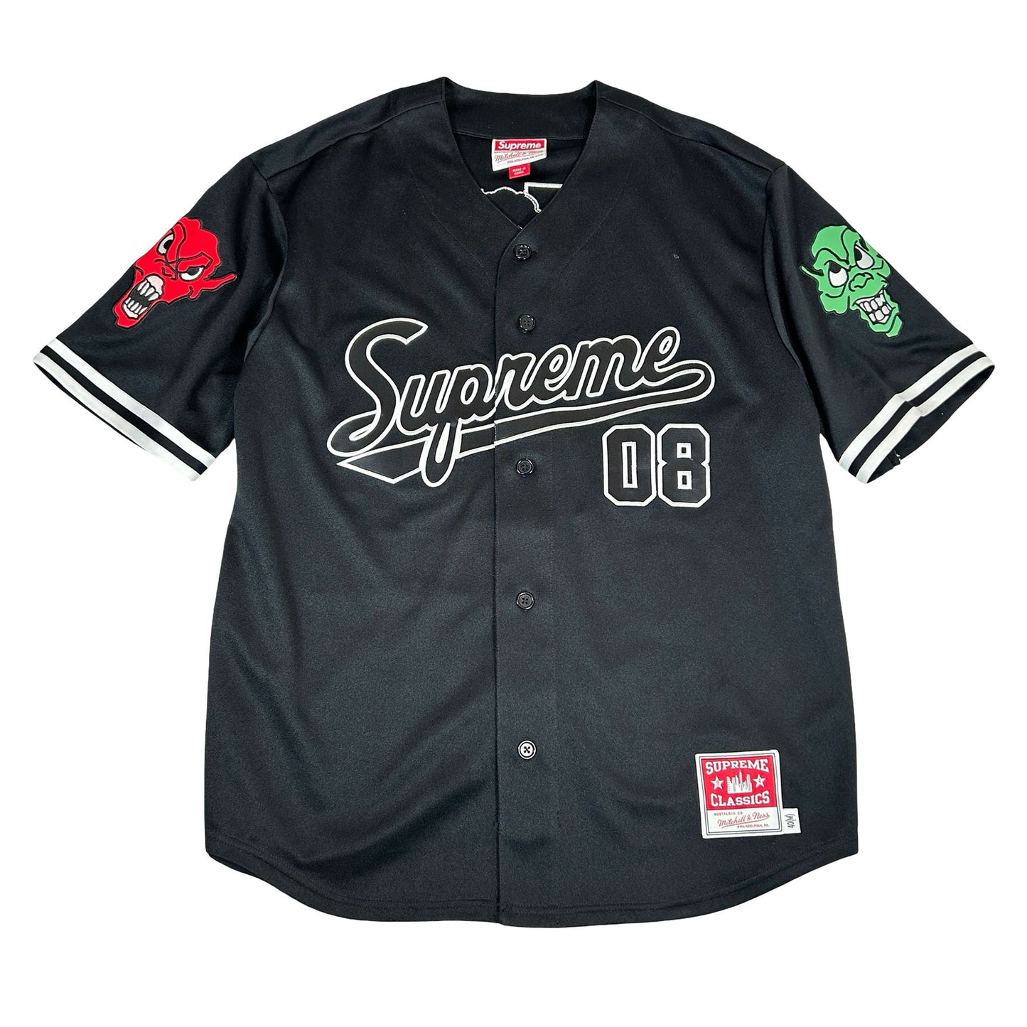 Supreme Mitchell & Ness Downtown Hell Baseball Jersey Black [USED] - M (Used)