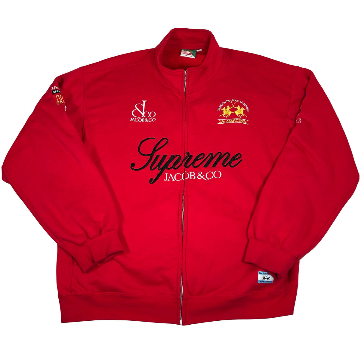 Supreme La Martina Zip Up Sweatshirt Red [USED] - XXL (Used)