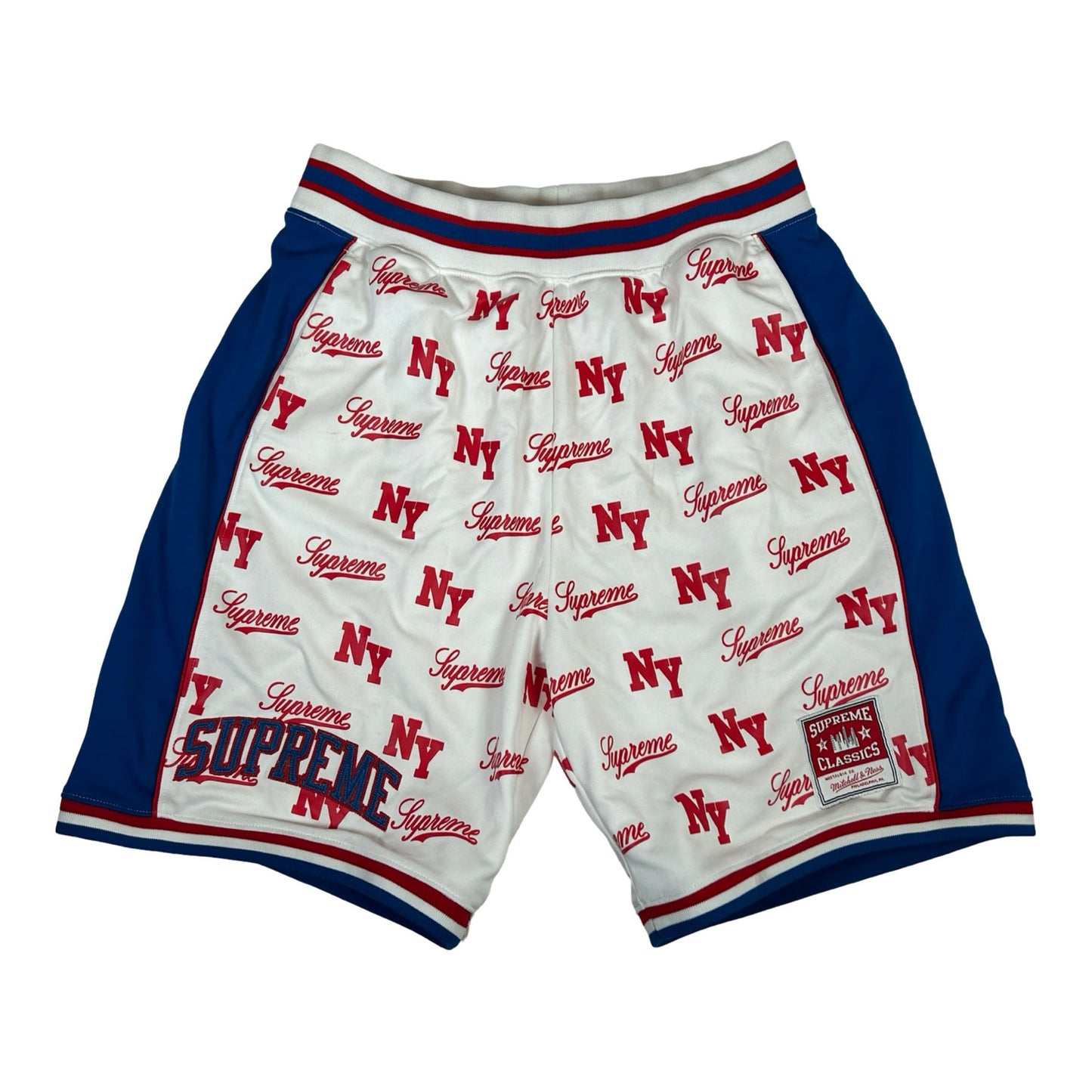 Supreme Mitchell & Ness Monogram Basketball Short White [USED] - S (Used)