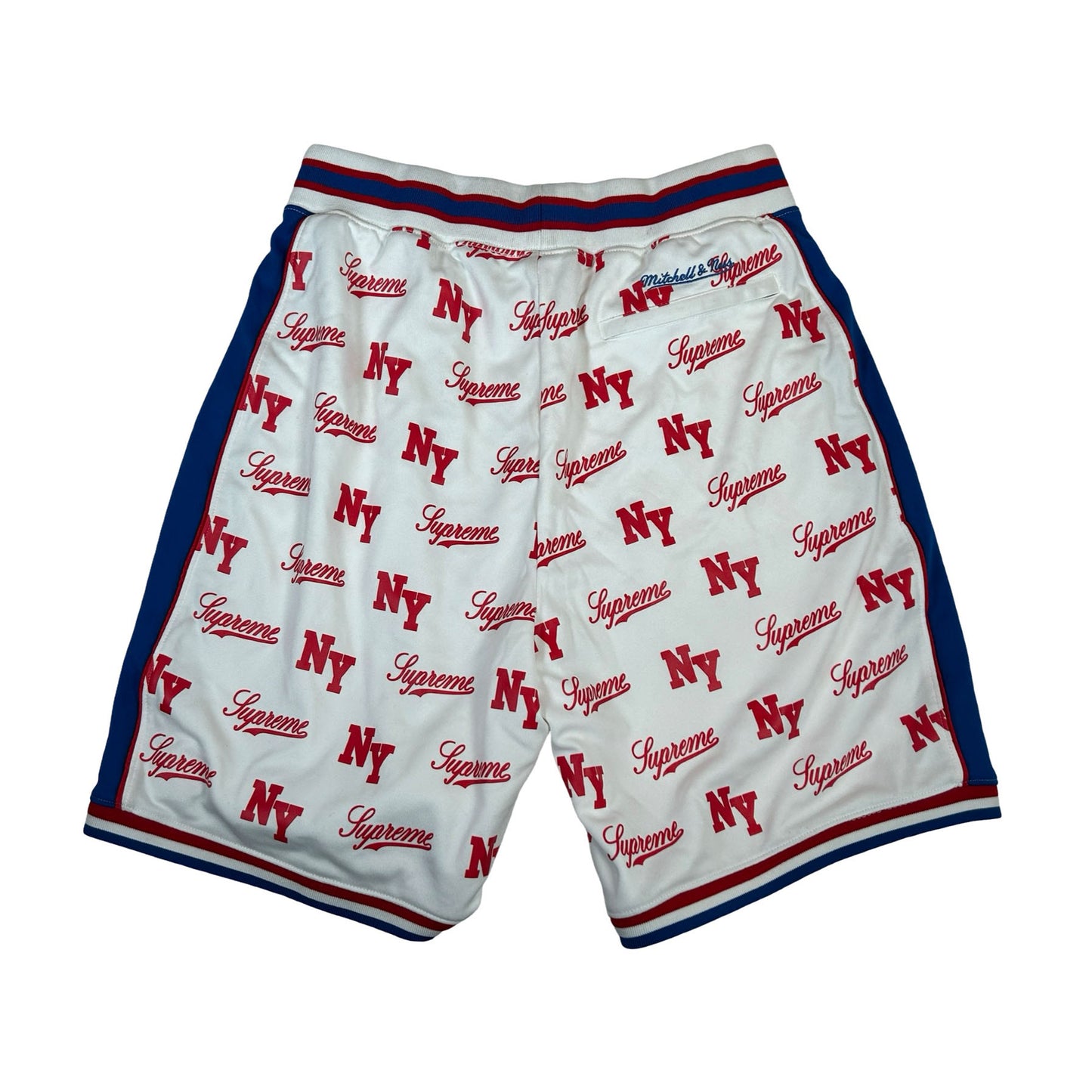 Supreme Mitchell & Ness Monogram Basketball Short White [USED] - S (Used)