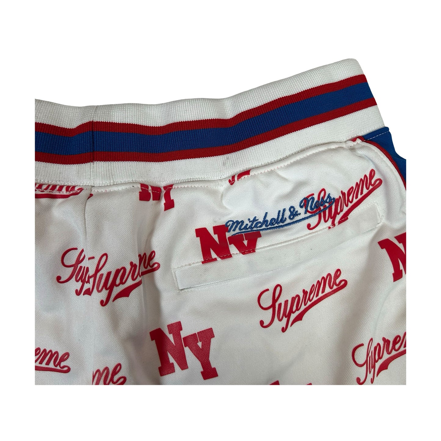 Supreme Mitchell & Ness Monogram Basketball Short White [USED] - S (Used)