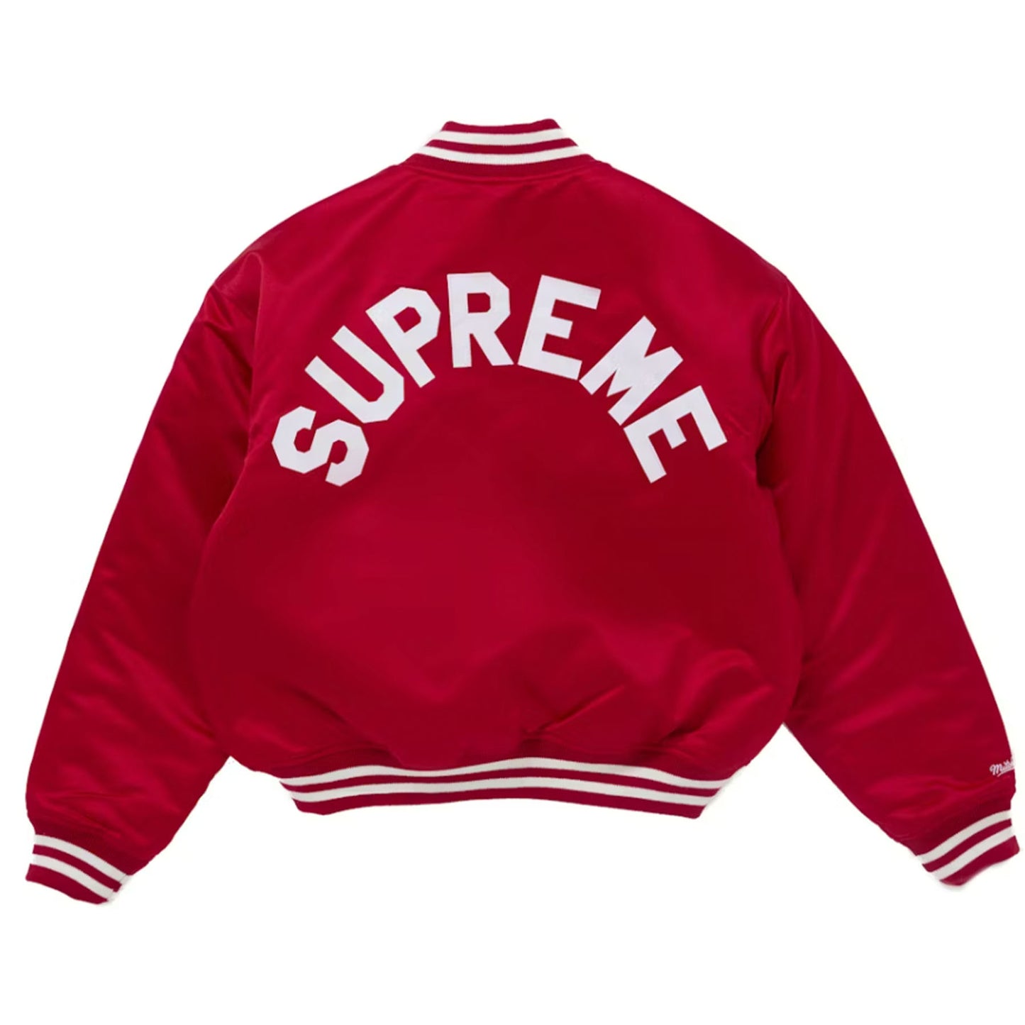 Supreme Mitchell & Ness Satin Varsity Jacket (FW24) Red [USED] - M (Used)