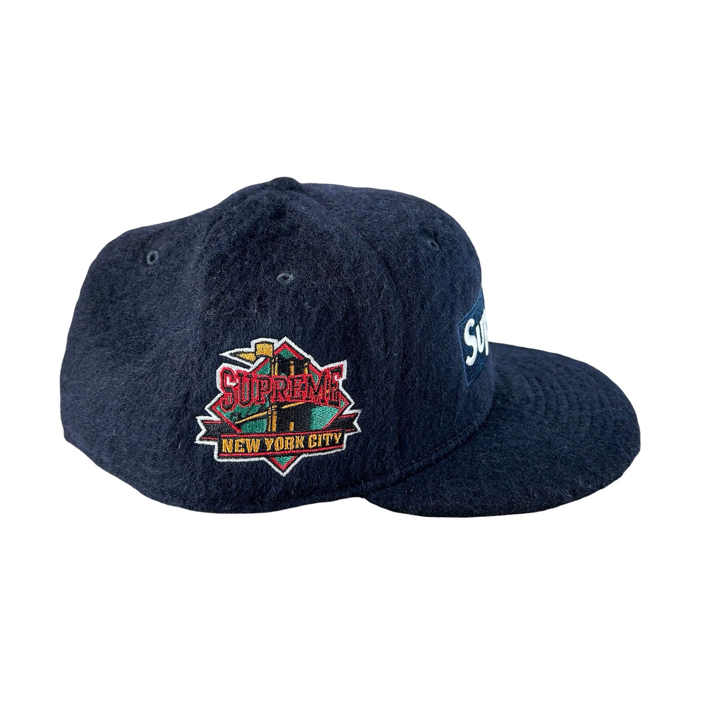 Supreme Mohair Box Logo New Era Cap Navy [USED] - 8 (Used)